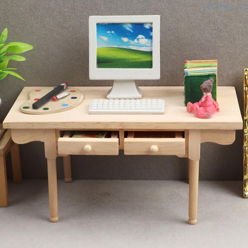 Mô Hình Bàn Đọc Sách Mini Trang Trí Nhà Búp Bê 1 / 12