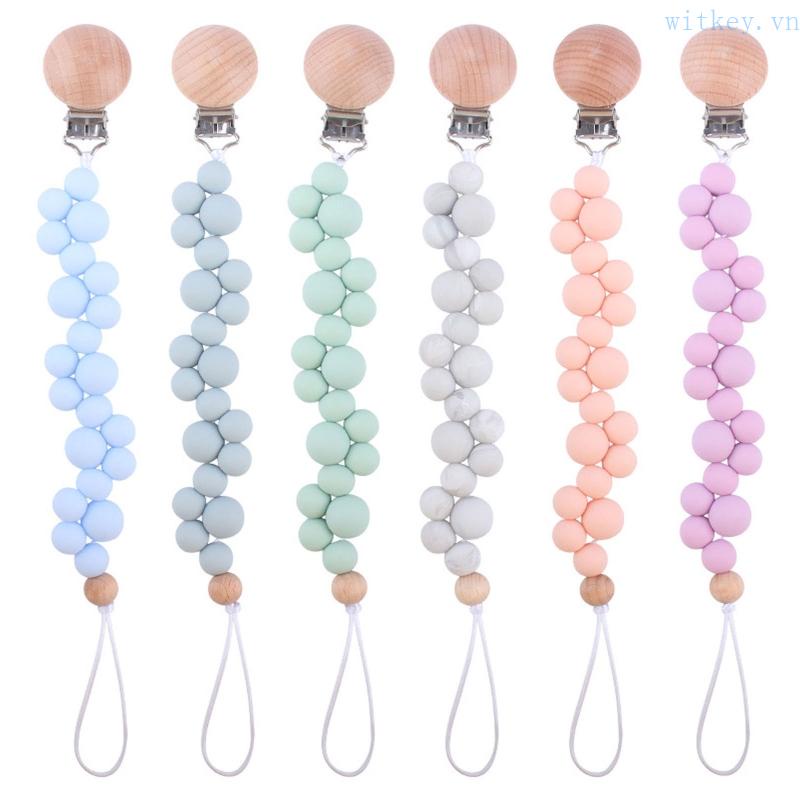 Giá Đỡ Núm Vú Giả Dạng Chuỗi Hạt Bằng Silicone DIY Dành Cho Trẻ Em