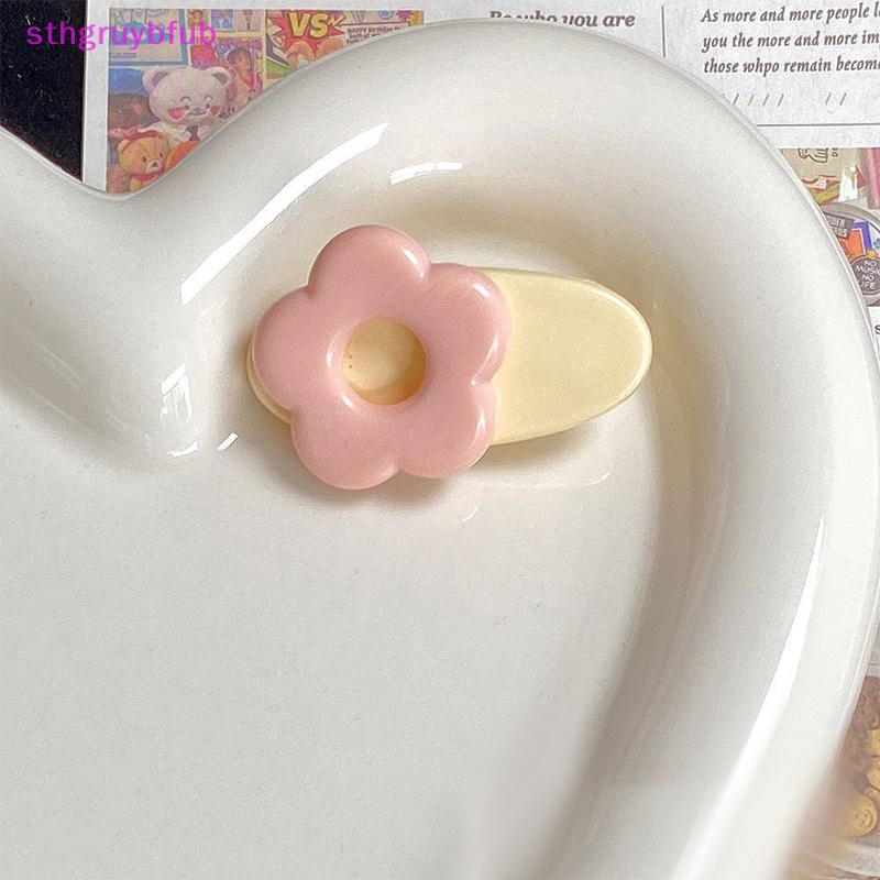 Kẹp Tóc Mái Vịt Màu Hồng Hình Hoa Dễ Thương Dành Cho Bạn Gái