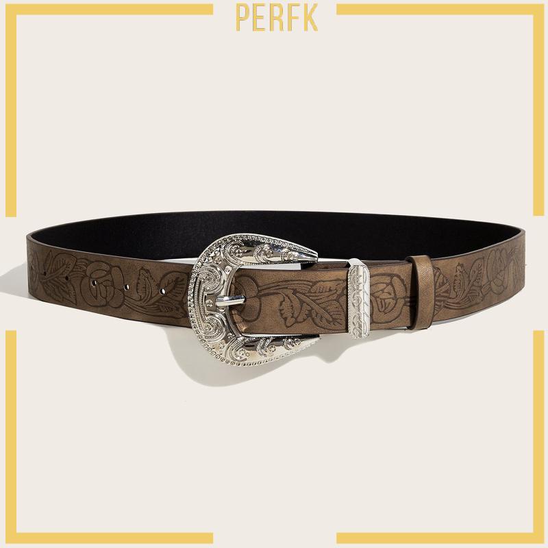 Thắt Lưng Da Bản To Họa Tiết Hoa Dập Nổi Thời Trang Cho Nữ