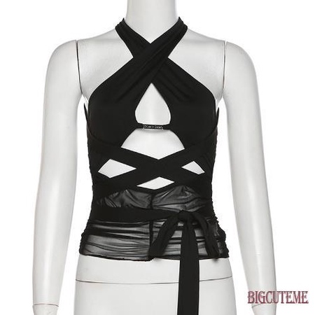 Áo Crop Top Hai Dây Chéo Hở Lưng Thời Trang Mùa Hè Dành Cho Nữ