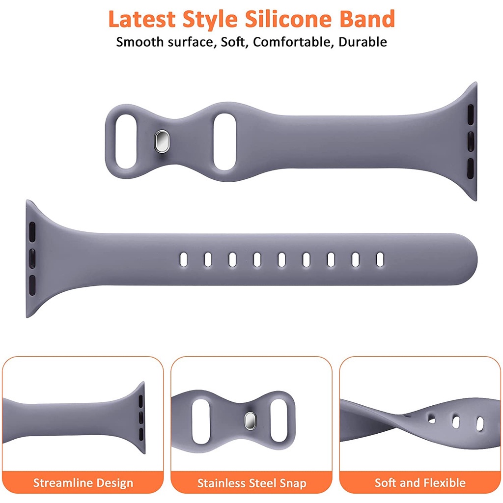 Set 3 Dây Cao Su Mềm Màu Kẹo Cho Đồng Hồ Apple Watch 41 / 45mm 49 Ultra SE 8 7 6 5 i-Watch 38 / 42mm 40mm 44mm 4 3 2 1