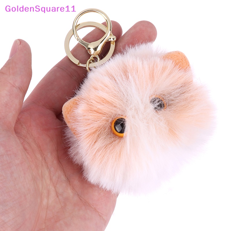 Móc Khóa Hình Chú Mèo Nhồi Bông Màu Vàng Dễ Thương