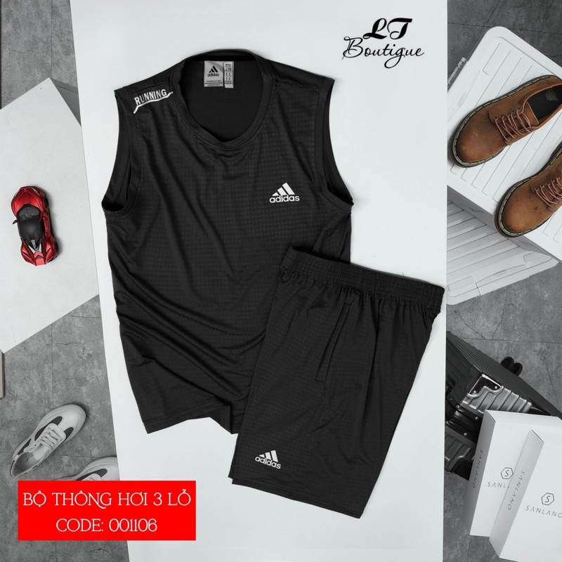 Bộ thể thao nam sát nách, bộ ba lỗ nam chất liệu vải thun thông hơi thoáng khí "có nhiều logo'