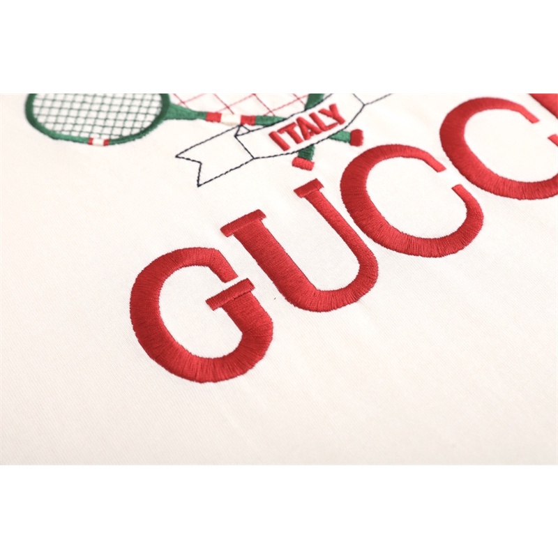 G &amp; CI Áo Thun Ngắn Tay Thêu Họa Tiết Cầu Lông Cổ Điển Thời Trang