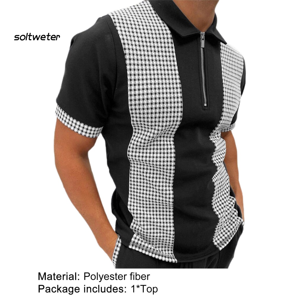 Áo Sơ Mi Tay Ngắn Cổ Bẻ Có Khóa Kéo Thời Trang Đường Phố Cá Tính Cho Nam