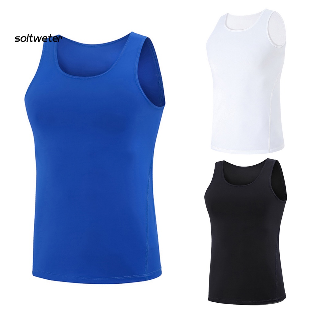 Áo Thun Thể Thao Sát Nách Màu Sắc Đơn Giản Chất Liệu Co Giãn Nhanh Khô Thời Trang Mùa Hè Cho Nam