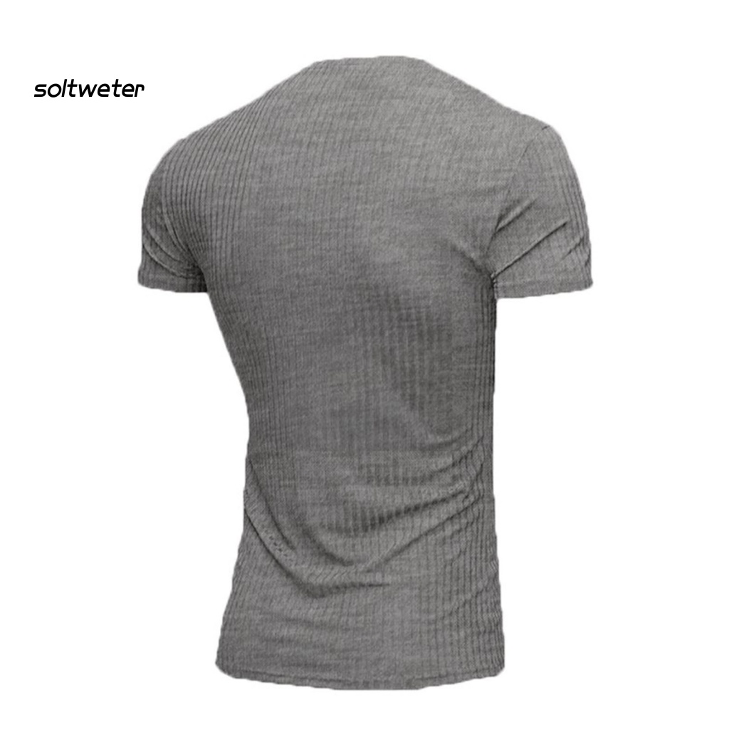 Áo nam Cổ Chữ V Màu Sắc Thời Trang Mùa Hè Thoáng Khí