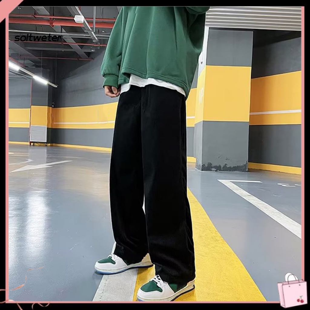 Quần Dài Lưng Thun Ống Rộng Màu Sắc Thời Trang Mùa Thu Cho Nam