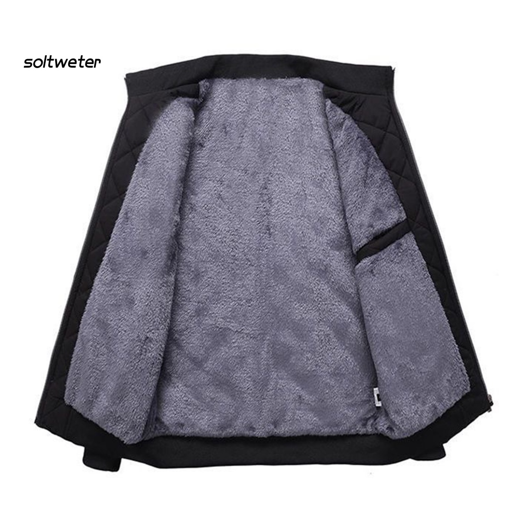 Áo Khoác Bomber Lót Cotton Màu Trơn Chống Lạnh Plus Size Cho Nam