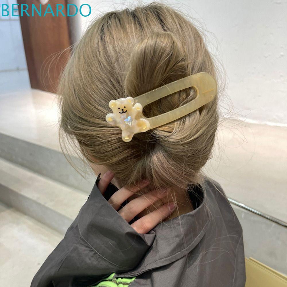 Kẹp Tóc Hình Chú Gấu Màu Kẹo Trong Suốt Phong Cách Hàn Quốc