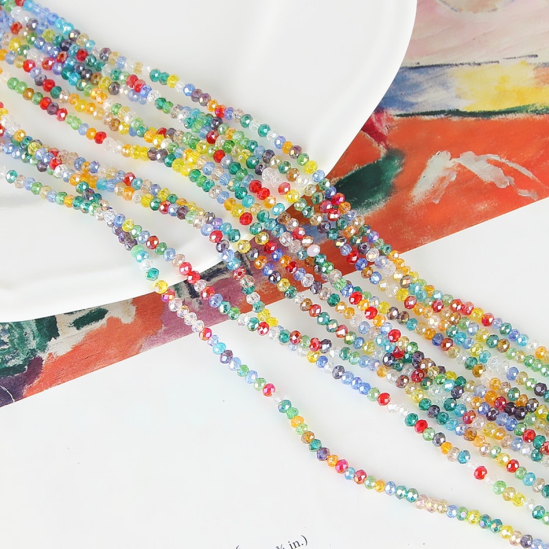 Vòng cổ Hạt Tròn Màu Sắc Tương Phản 3mm Phong Cách Bohemia