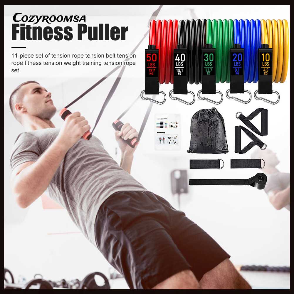 Set 11 Dây Kéo Đàn Hồi Hỗ Trợ Tập Yoga / Thể Hình