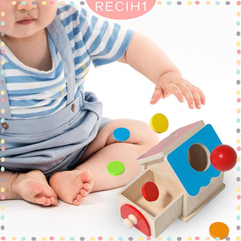 [Recih] Hộp Đồ Chơi Thả Bóng Montessori Có Ngăn Kéo Đồ Chơi Giáo Dục Theo Phương Pháp Montessori
