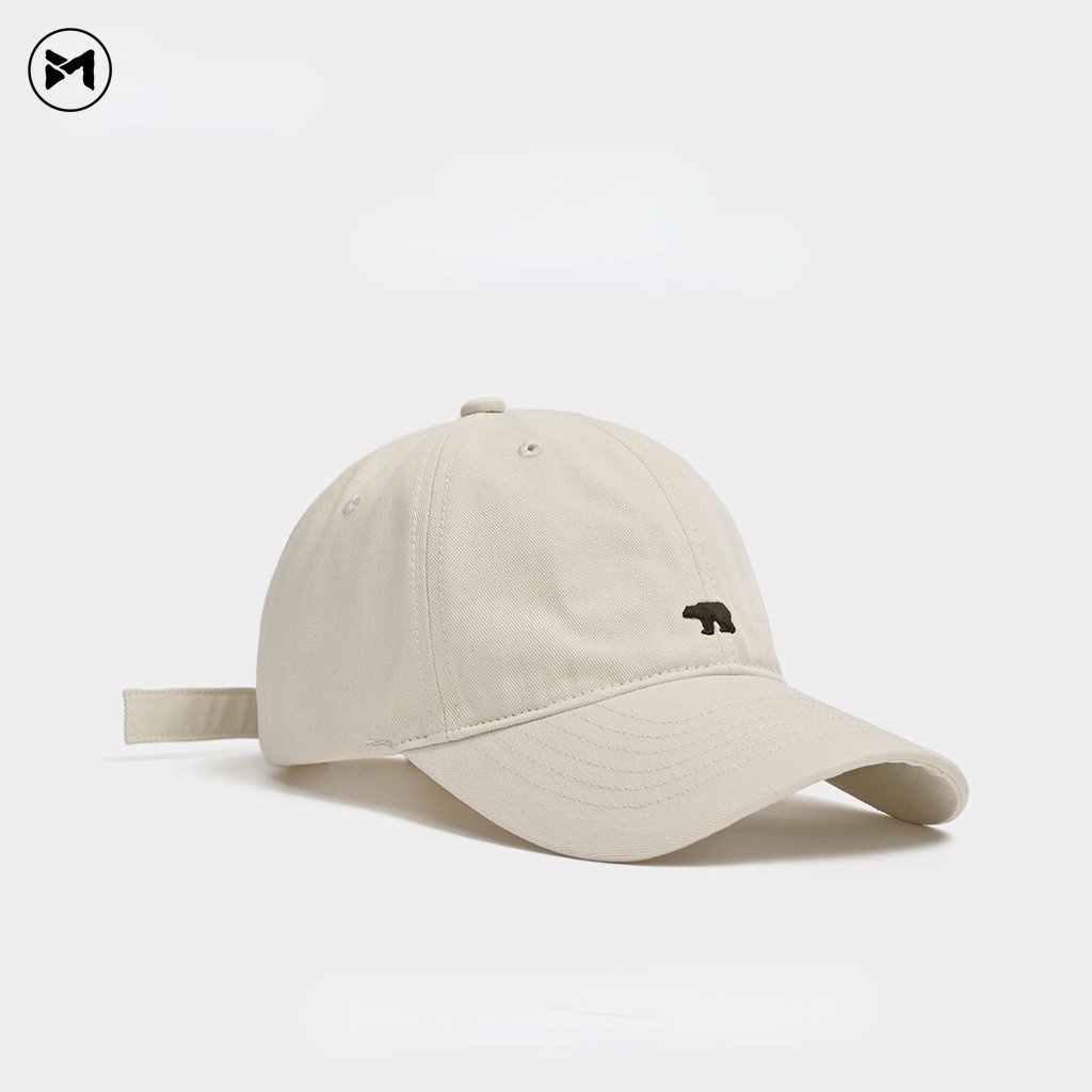 Nón Lưỡi Trai Mềm Thêu Hình Gấu Bắc Cực Thời Trang Vintage 2023