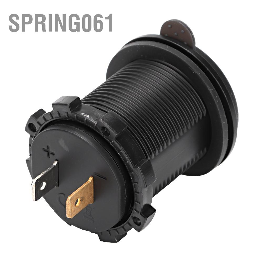 Spring061 Cổng USB Bộ sạc ô tô Hiển thị điện áp Vôn kế Nguồn xe IP66 Chống nước 2.1A