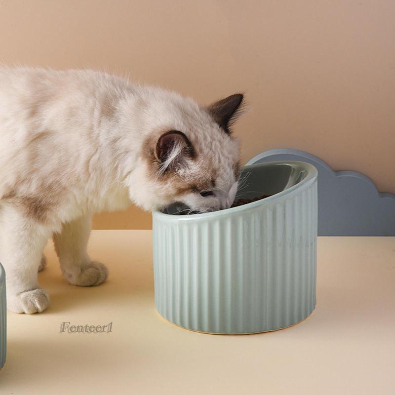 [Fenteer1] Bát Ăn Bằng Gốm Chống Trượt Dễ Giặt Rửa Dành Cho Chó Mèo