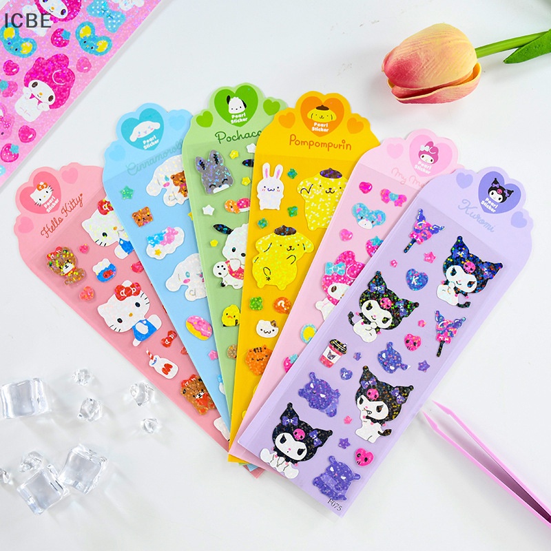 SANRIO Miếng Dán Trang Trí Sổ Tay Hình Hoạt Hình Graffiti Goo Dễ Thương