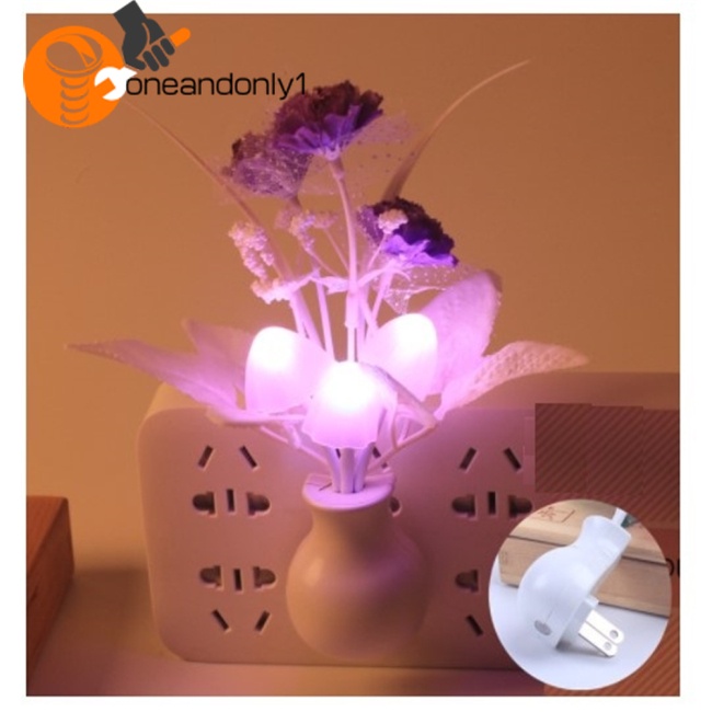 Đèn Ngủ Hình Cây Nấm Nhiều Màu Sắc Cảm Biến Thông Minh Với Phích Cắm US / EU