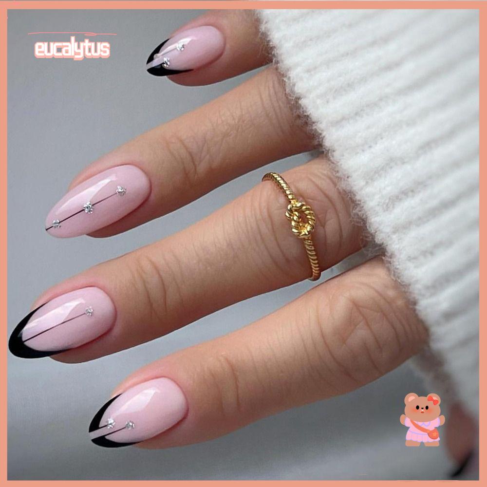 Set 24 Móng Tay Giả Dạng Nhấn Phong Cách Pháp