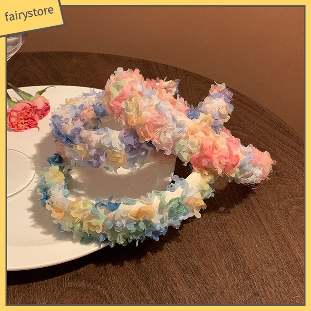 [FRO] Băng Đô Hoa Nhiều Màu Sắc Ngọt Ngào Viền Rộng Cho Nữ