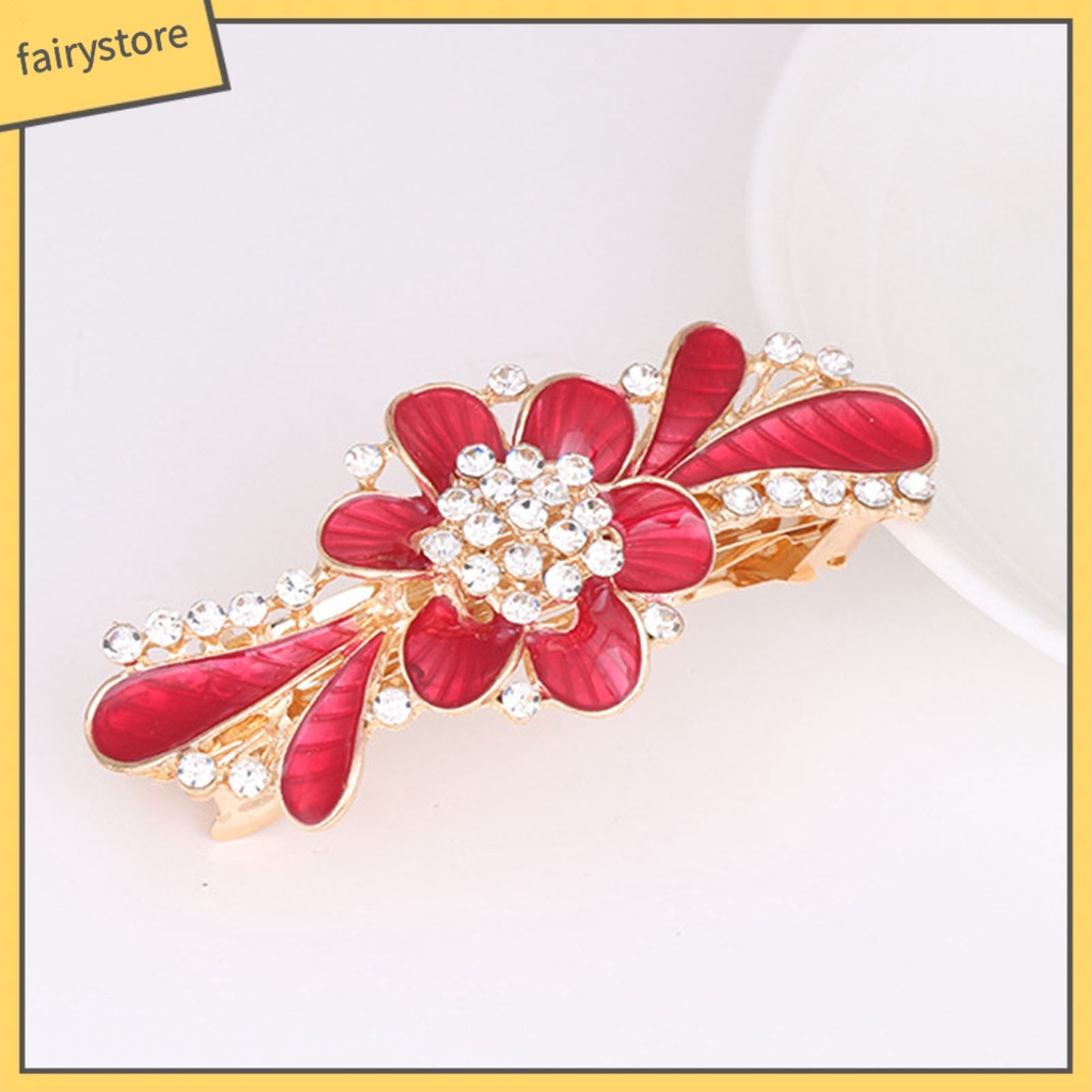 Kẹp Tóc Hình Hoa Đính Đá Lấp Lánh Ngọt Ngào Chống Trượt