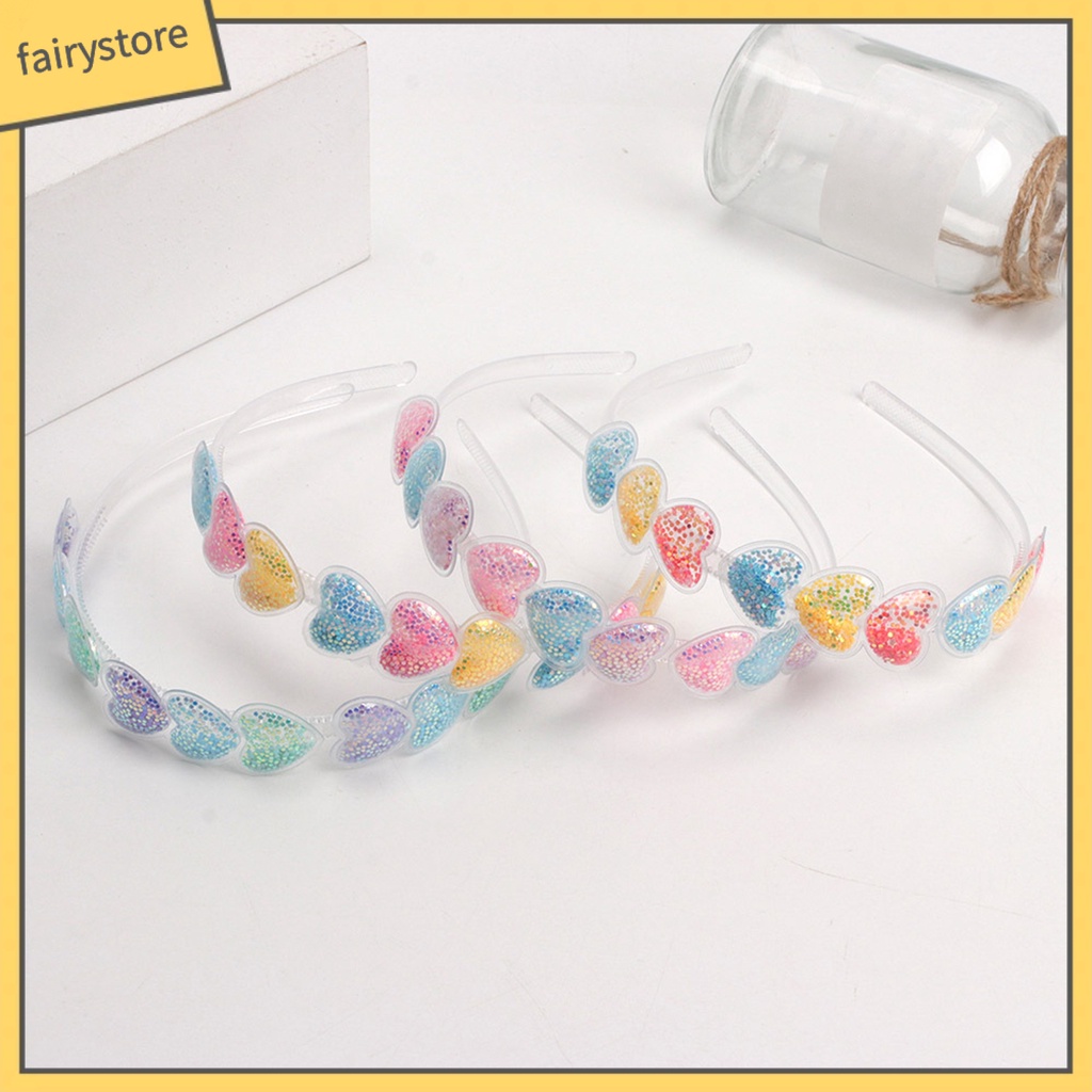 Cài Tóc Hình Trái Tim Trong Suốt Đính Kim Sa Lấp Lánh Dễ Thương Cho Nữ