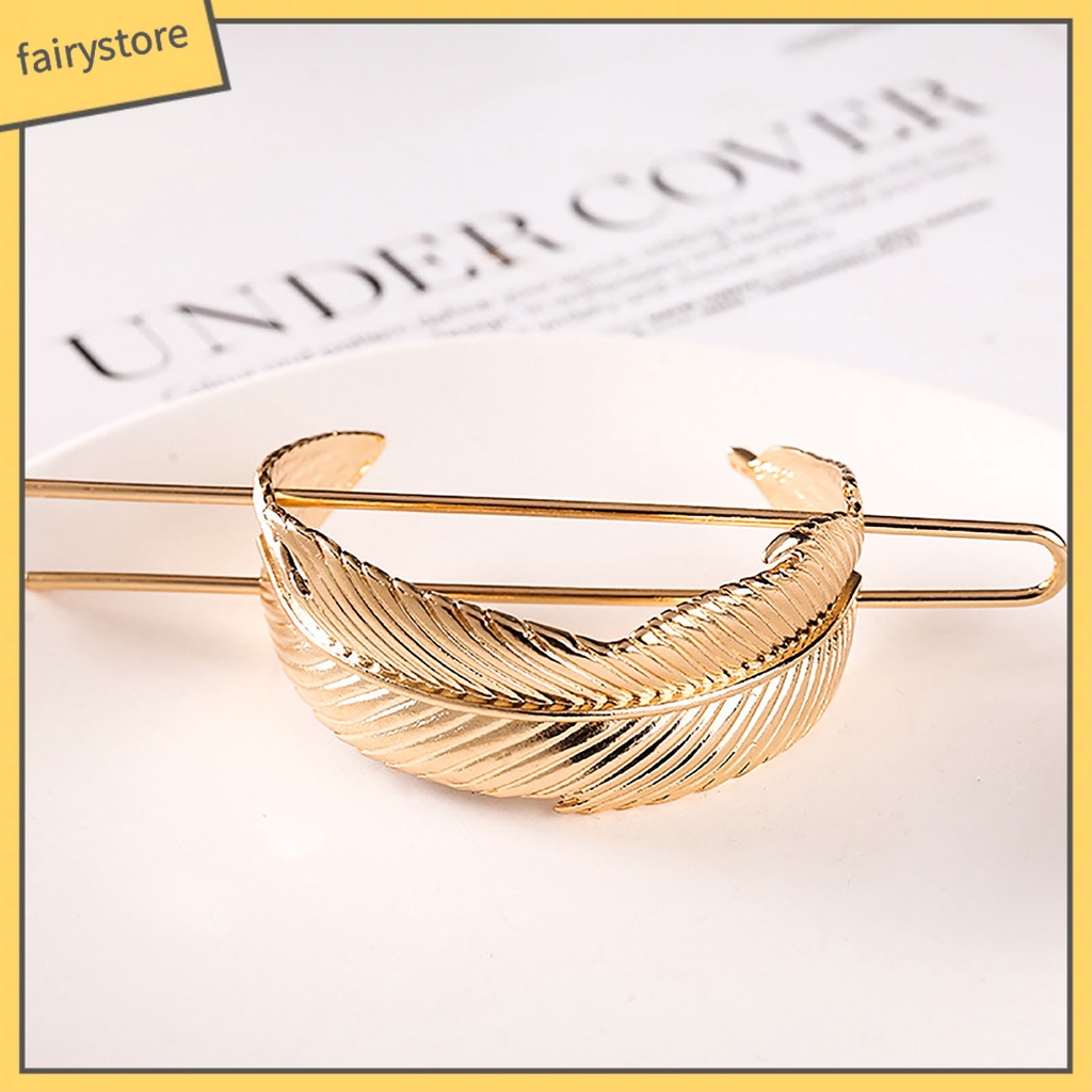 Kẹp Tóc Hình Lông Vũ Tròn Bằng Hợp Kim Chống Trượt