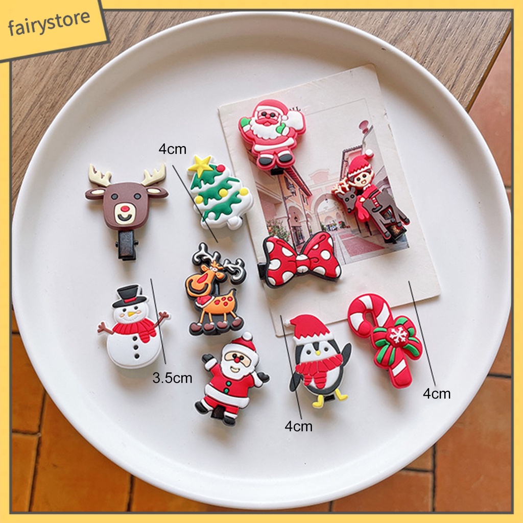 [FRO] Set 10 Kẹp Tóc Họa Tiết Bông Tuyết Giáng Sinh Hoạt Hình Dễ Phối Đồ Dành Cho Trẻ Em