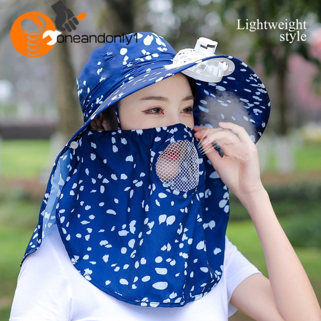 Mũ Ngư Dân Chống Nắng Mùa Hè Có Tấm Che Mặt Che Cổ Thoáng Khí Thời Trang Cho Nữ Kèm Quạt