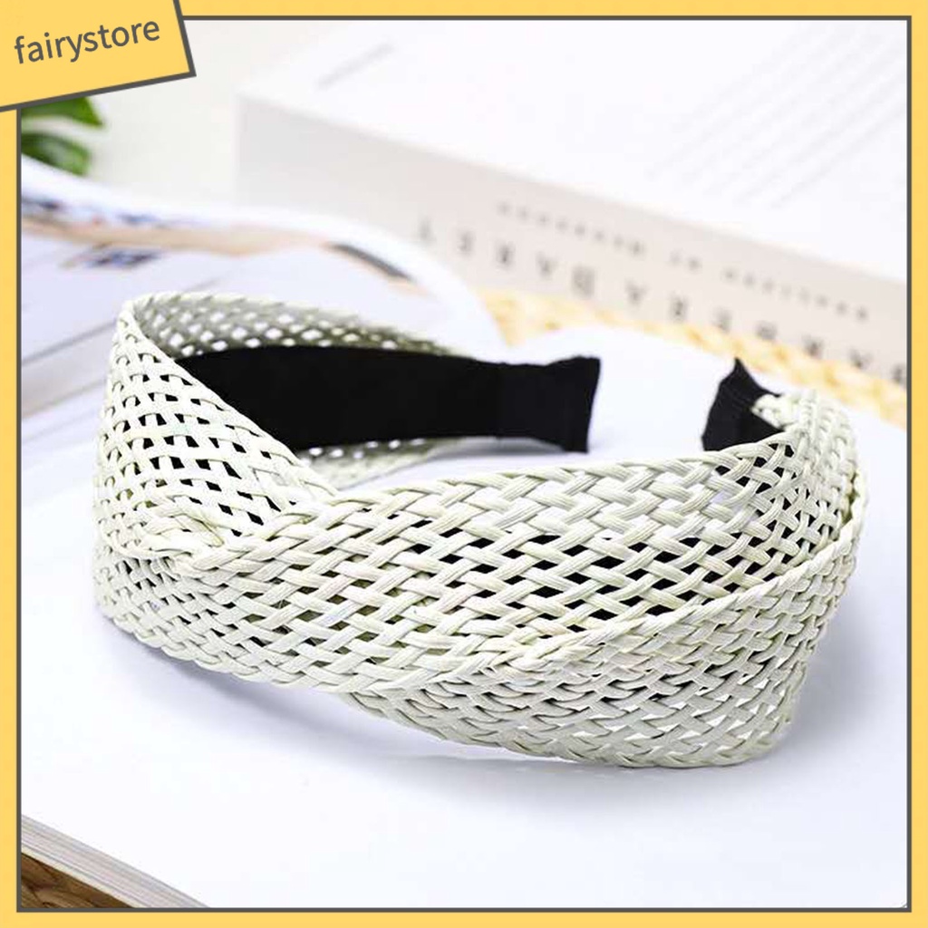 Băng Đô Bện Dây Màu Trơn Chống Rơi Phong Cách Bohemian Dành Cho Nữ