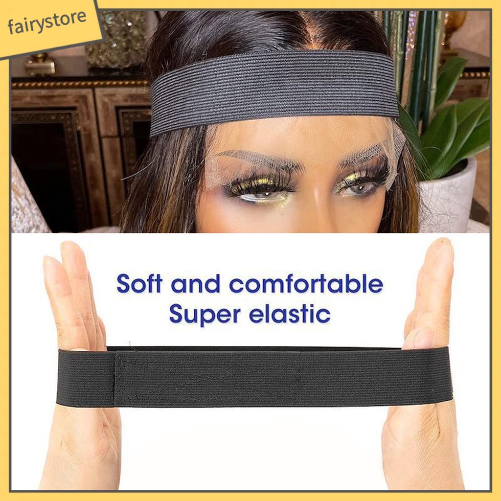 Băng Đô Cố Định Tóc Giả Màu Đen Chống Trượt Độ Co Giãn Cao