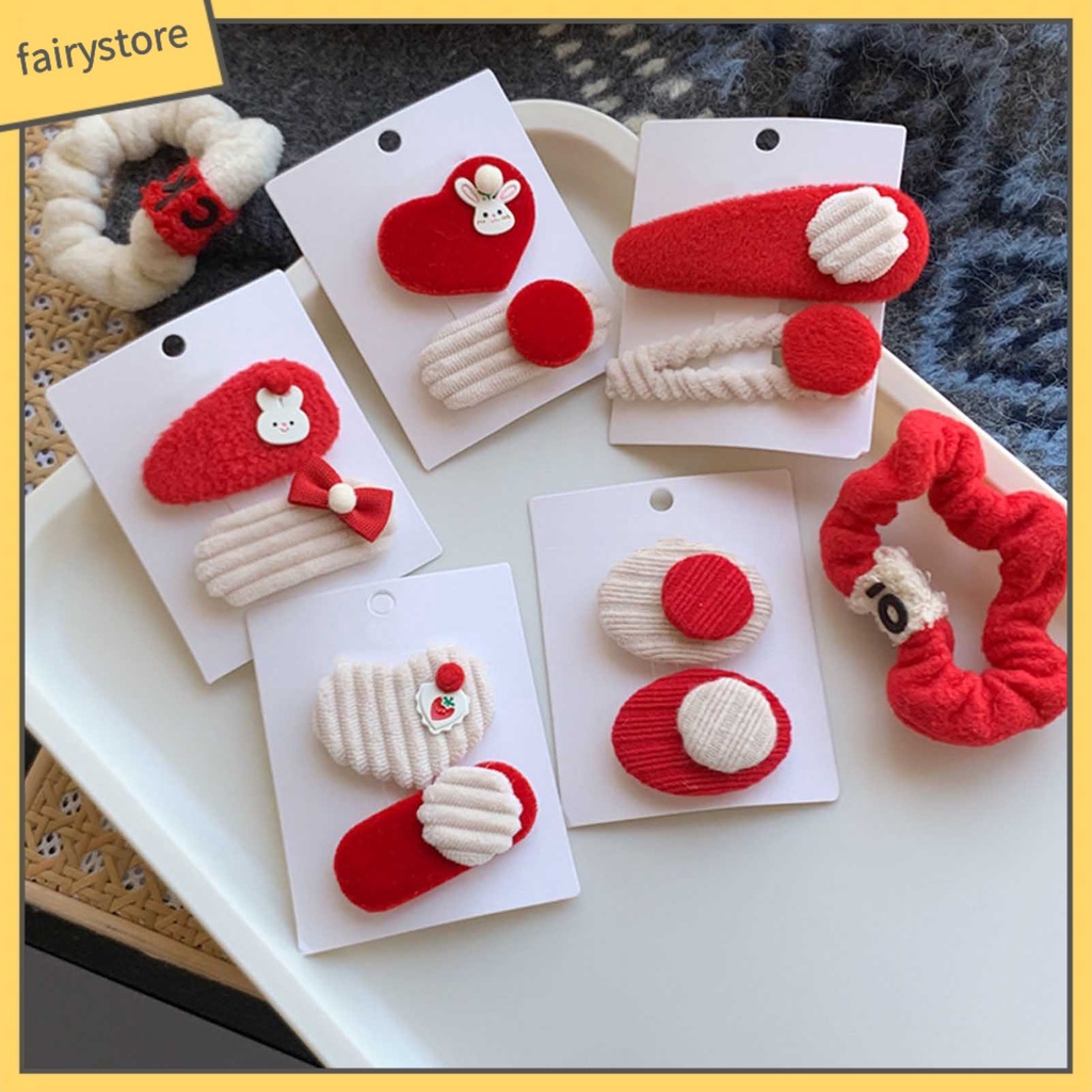 Bộ 1 / 2 Dây Cột Tóc Mềm Co Giãn Chống Trượt Hình Thỏ Hoạt Hình Cho Nữ