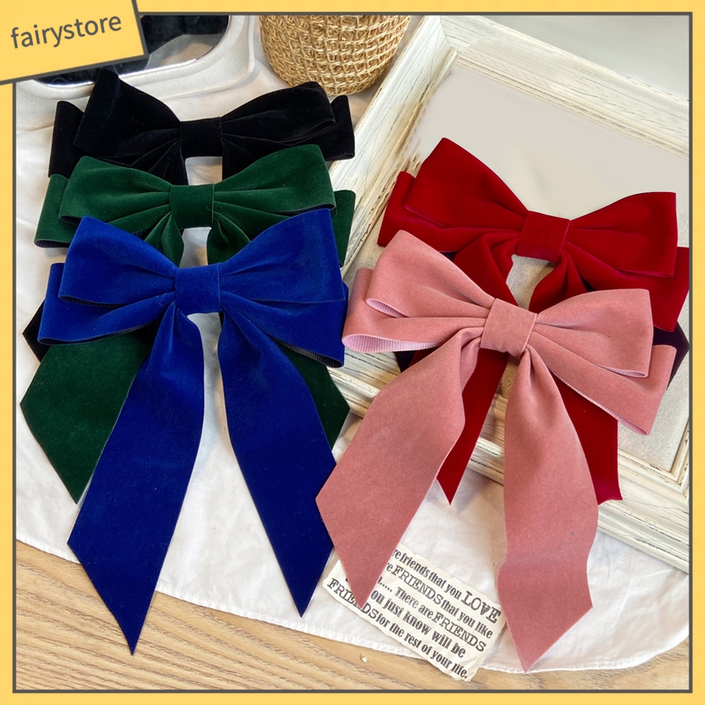 Kẹp Tóc Nơ Nhung Chống Trượt Cỡ Lớn Ngọt Ngào Cho Nữ