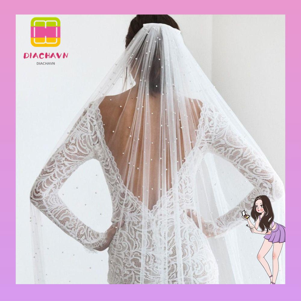 Mạng Che Mặt Cô Dâu Dáng Dài Phong Cách Cathedral Mới Lạ
