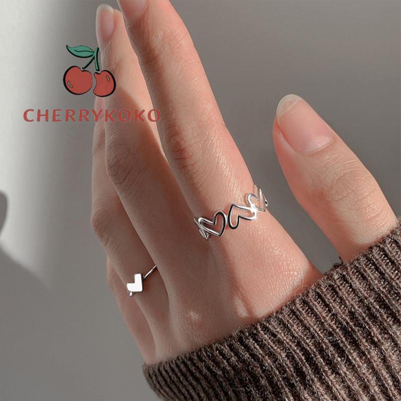 🍒🍒CHERRYKOKO Set 2 Nhẫn Thiết Kế Đơn Giản Thời Trang Tinh Tế Cho Nữ