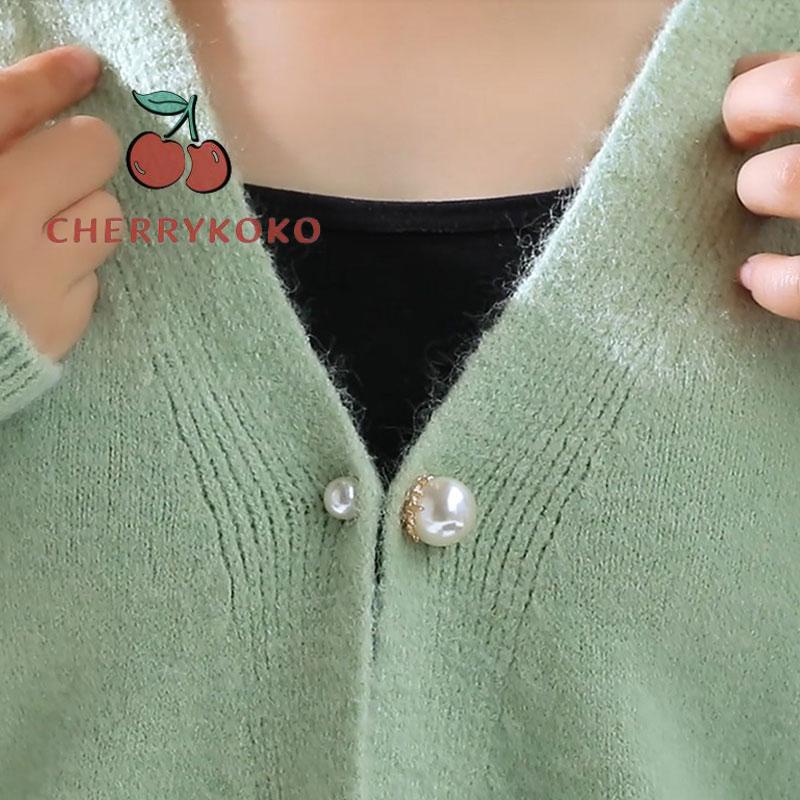 🍒🍒CHERRYKOKO Thắt Lưng denim Đính Ngọc Trai Thời Trang Dành Cho Nữ