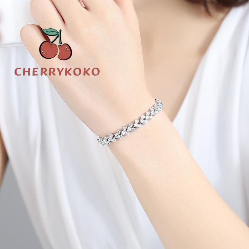 🍒🍒CHERRYKOKO Vòng Tay Đính Đá Lấp Lánh Sang Trọng Thời Trang Cho Nữ