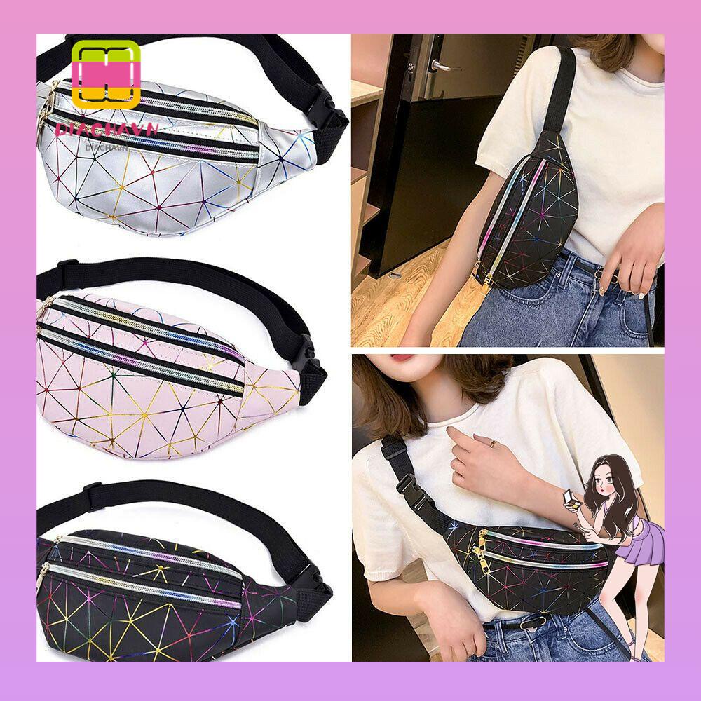 Túi Đeo Hông Họa Tiết Hình Học Dùng Đựng Ví Tiện Dụng