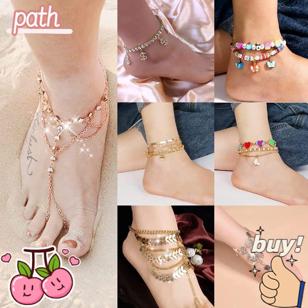 PATH Lắc Chân Nhiều Lớp Đính Hạt Phong Cách Bohemian Cổ Điển Cho Nữ