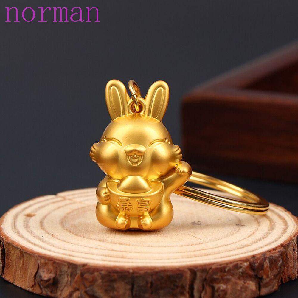 Móc Khóa Hình Thỏ Bằng Kim Loại Phong Cách Trung Hoa Thời Trang