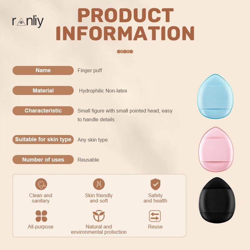 Ranliy💗1 Mút Trang Điểm Hình Ngón Tay Cỡ Nhỏ Che Khuyết Điểm Bắt Sáng