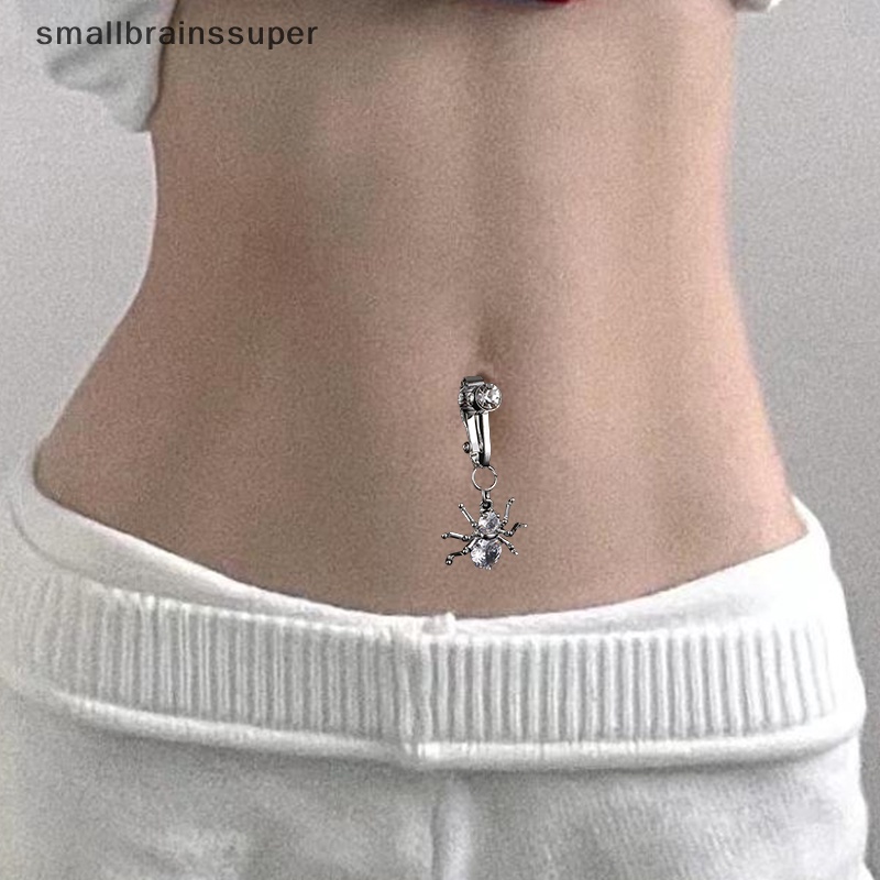 Smallbrainssuper Khuyên Rốn Giả Hình Nhện Không Cần Đục Lỗ Dát Đá Zircon Bằng Đồng Quyến Rũ Cho Nữ SBS