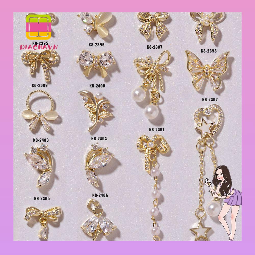 Miếng Dán Trang Trí Móng Tay Hình Nơ Và Bướm Xinh Xắn