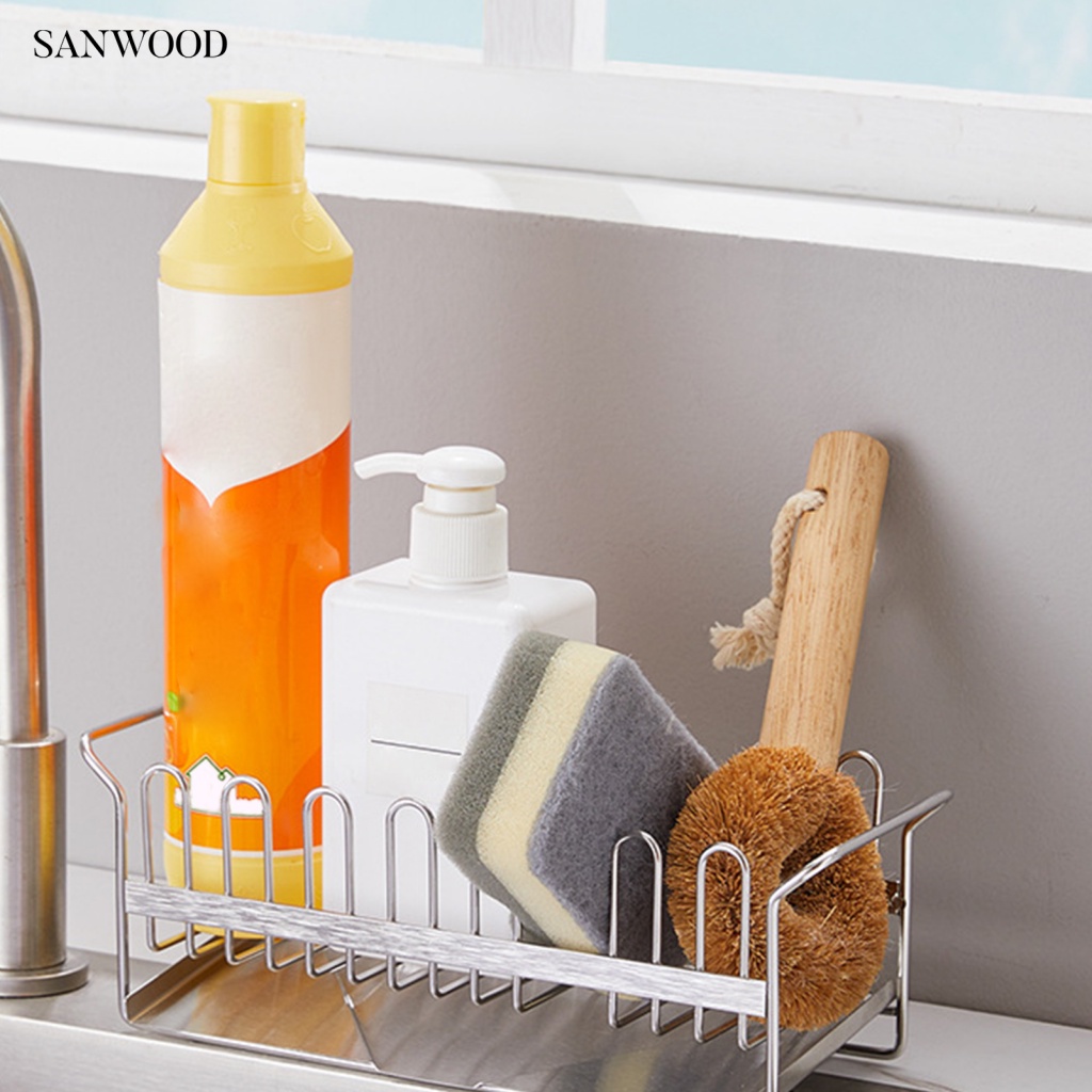 Khay Đựng Đồ Dùng Màu Trơn Có Rãnh Thoát Nước Tiện Dụng Cho Nhà Bếp