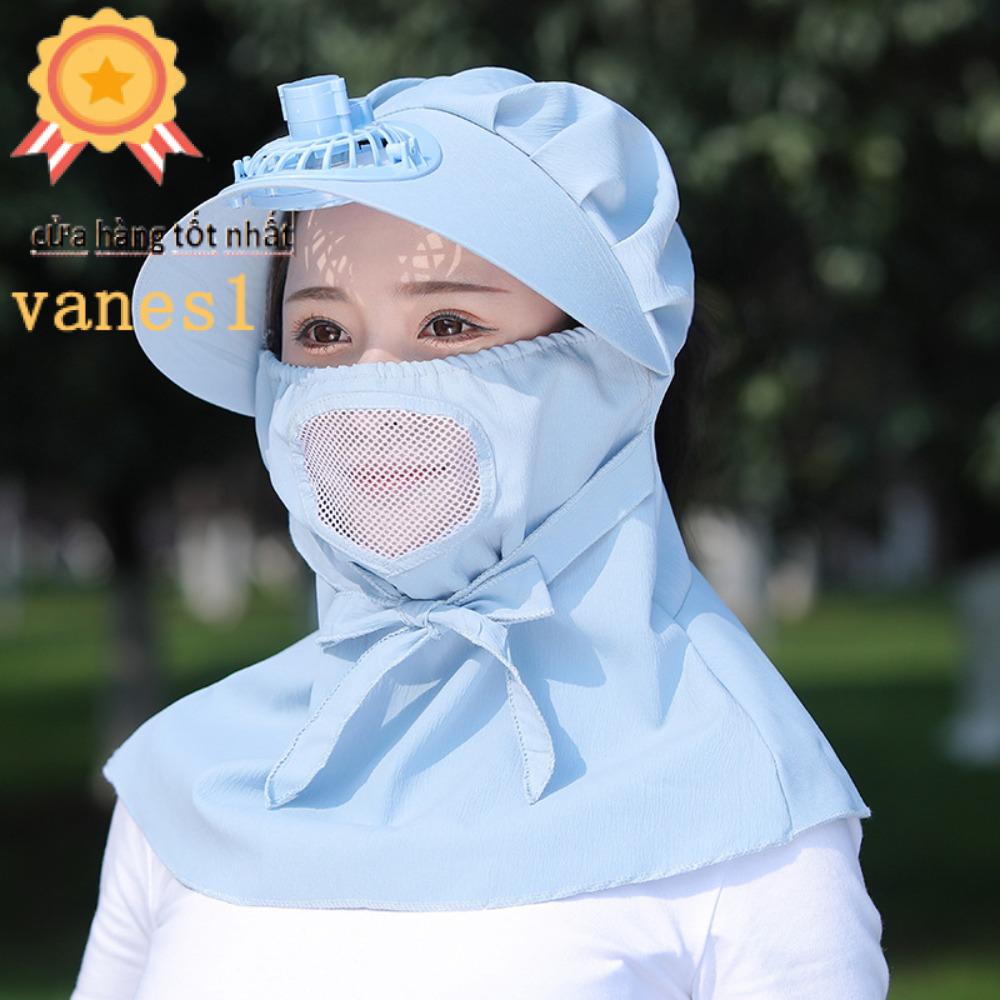 Mũ Chống Nắng VANES1 Thoáng Khí Kèm Quạt Có Thể Sạc Lại Tiện Dụng Cho Nữ