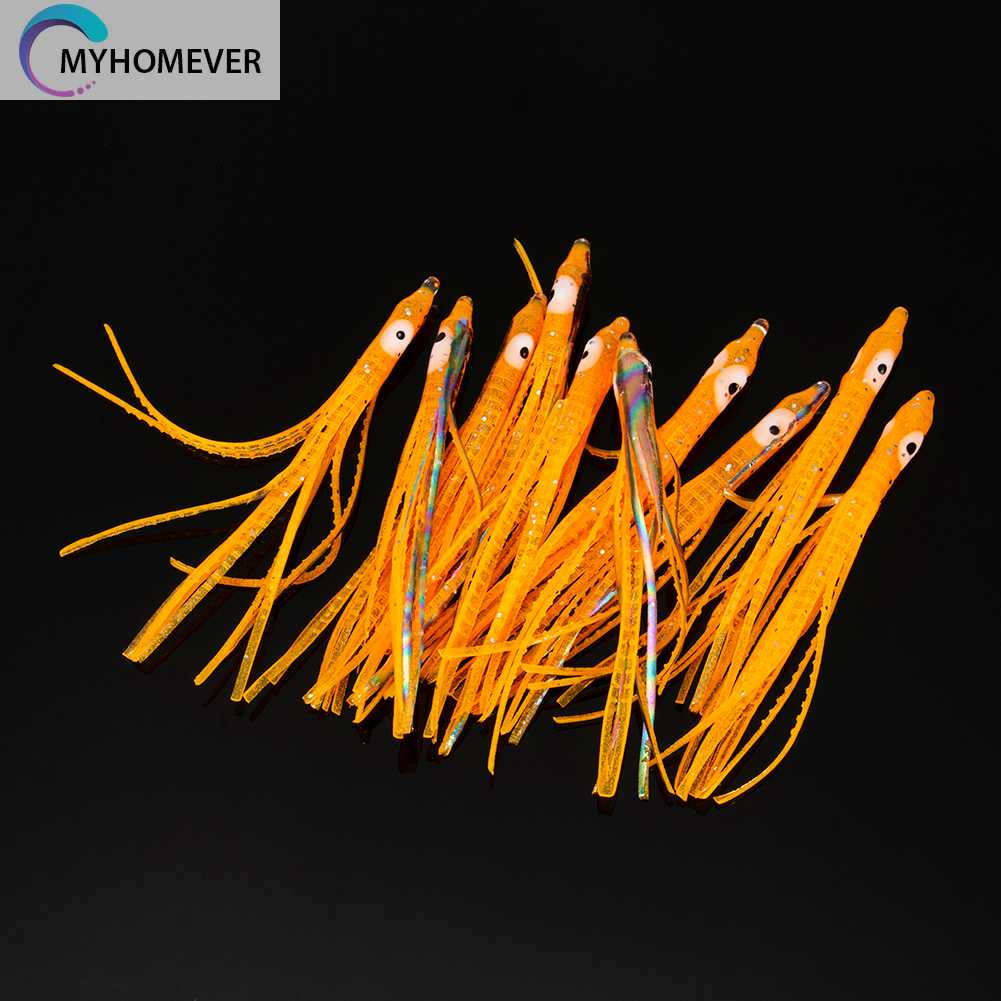 10 Mồi Mực Giả Mềm Phát Sáng Dùng Để Câu Cá