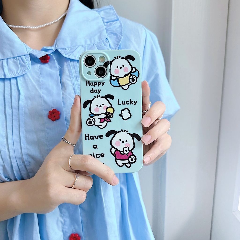 Ốp Điện Thoại TPU Dẻo Họa Tiết Hoạt Hình Chú Chó Tai To Dễ Thương Cho iPhone 13 12 11 Pro Max 14 Plus