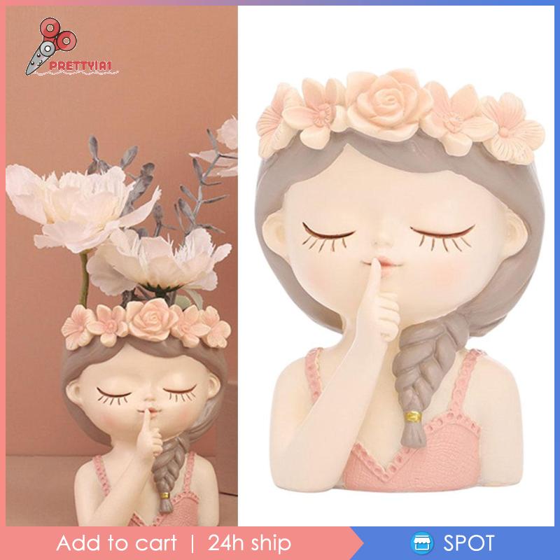 1 Chậu Hoa Hình Chân Dung Dễ Thương Kích Thước 7x7x11cm