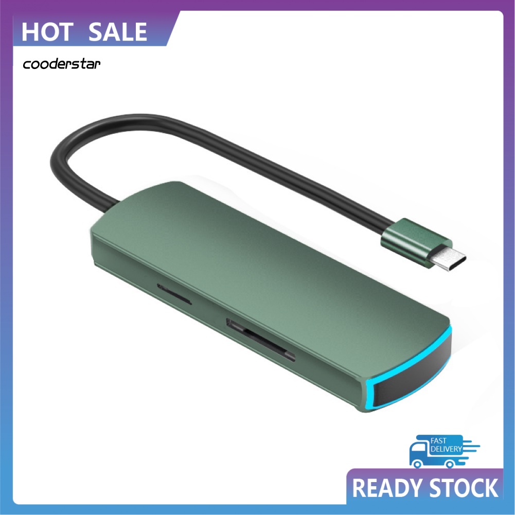 Bộ Chuyển Đổi Đọc Thẻ Nhớ TF Chuyển Đổi 6 Trong 1 Type-C Sang 4K HDMI